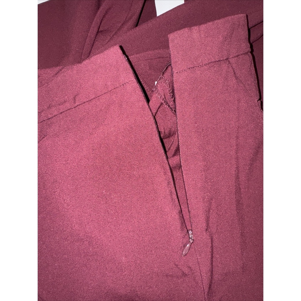 Chaus Net York Pants Women's Size 10 Maroon Skinny 1/4 Zip Up Dress Pants - Picture 3 of 5